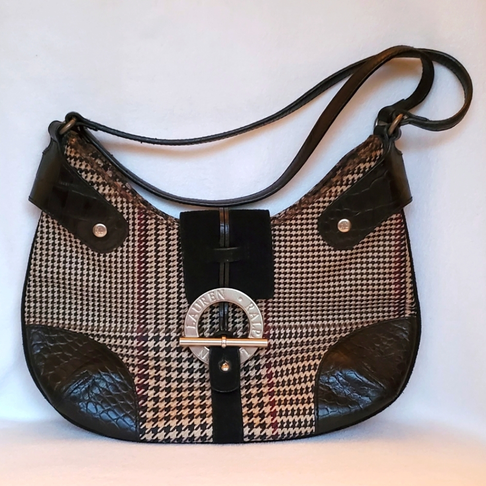 ××SOLD×× Lauren by Ralph Lauren plaid shoulder bag - Picture 1 of 12